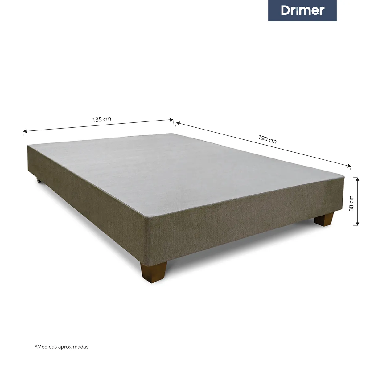 CAMA BOX TARIMA DRIMER AMERICANA 2 PLAZAS BEIGE REGULAR - 3