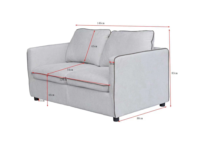 SOFÁ RIPLEY HOME PIPING 2 CUERPOS BEIGE - 3
