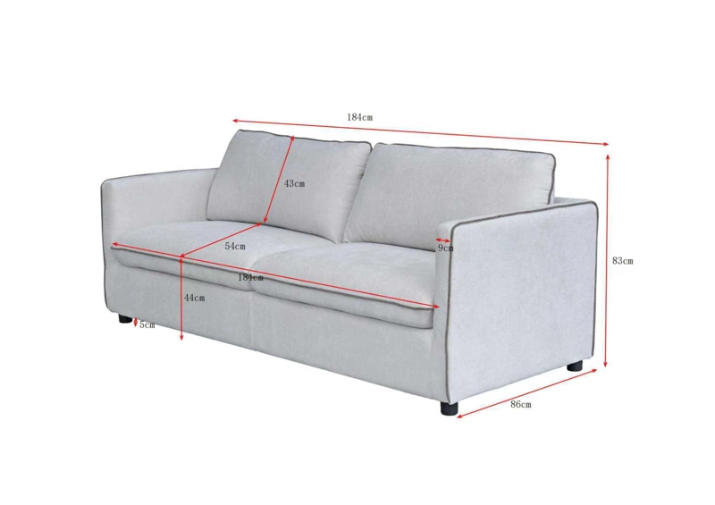 SOFÁ RIPLEY HOME PIPING 3 CUERPOS BEIGE - 3