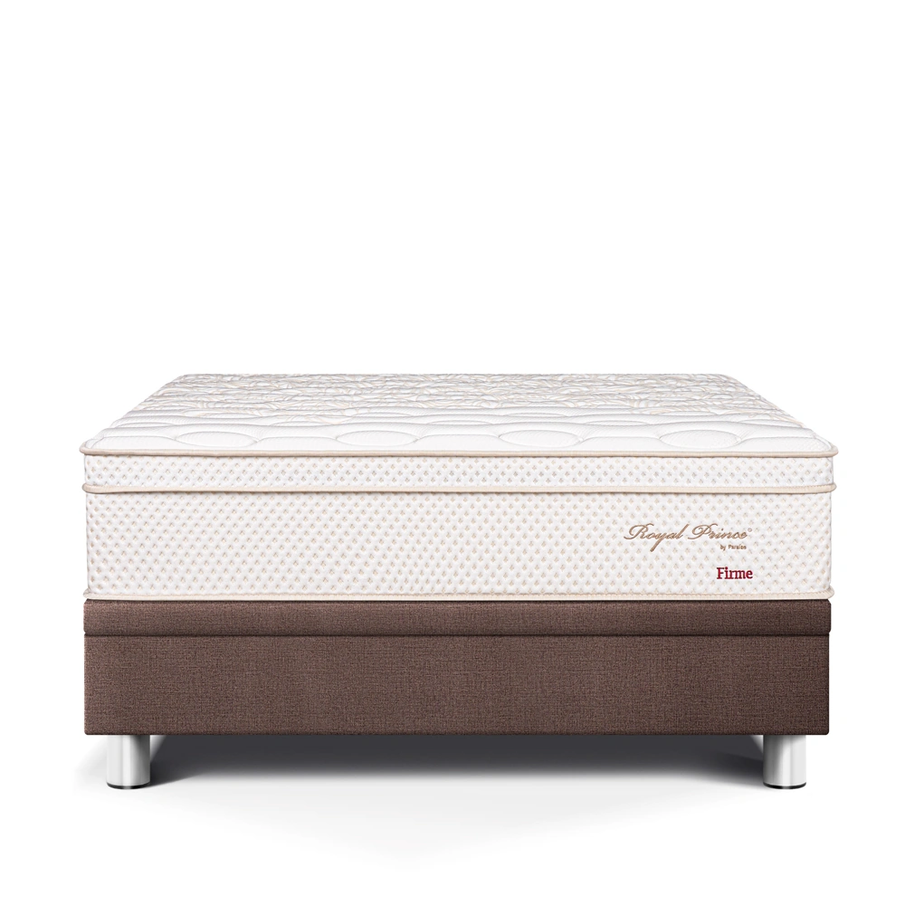 CAMA BOXET PARAISO ROYAL PRINCE 2 PLAZAS CHOCOLATE + 2 ALMOHADAS VISCOELÁSTICAS - 2