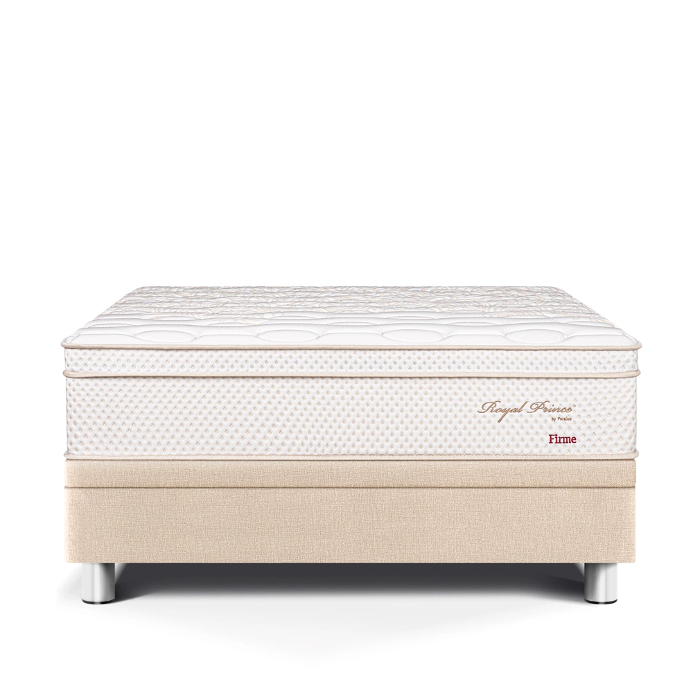 CAMA BOXET PARAISO ROYAL PRINCE QUEEN CHAMPAGNE + 2 ALMOHADAS VISCOELÁSTICAS - 2