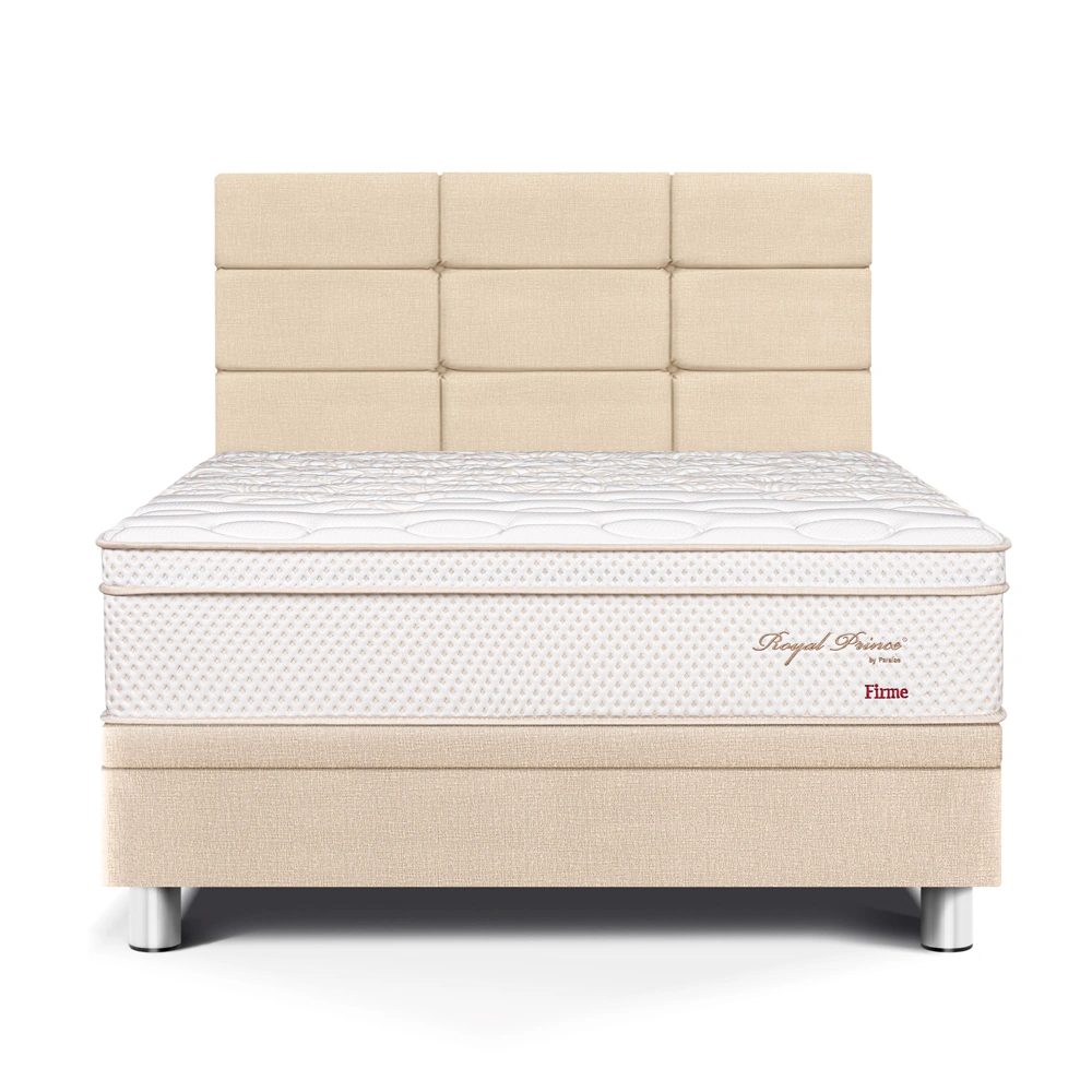 DORMITORIO BOXET PARAISO ROYAL PRINCE FIRME 1.5 PLAZAS + 1 ALMOHADA VISCOELÁSTICA - 1