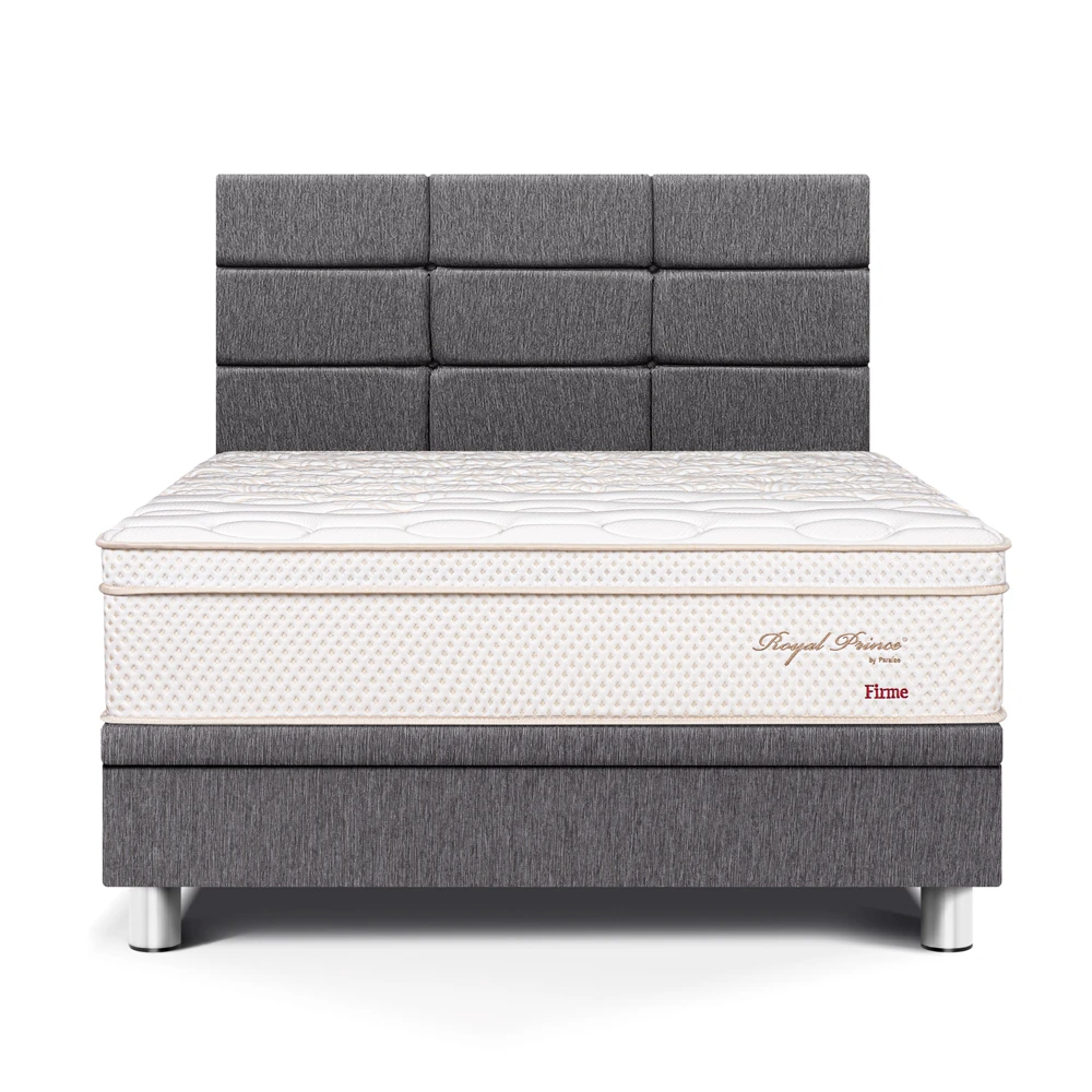 DORMITORIO BOXET PARAISO ROYAL PRINCE FIRME 1.5 PLAZAS + 1 ALMOHADA VISCOELÁSTICA - 1