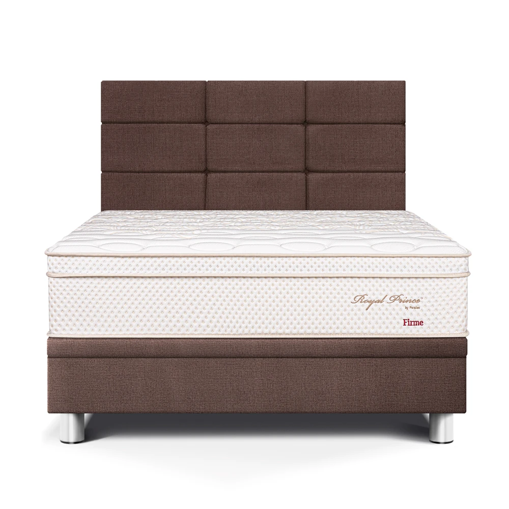 DORMITORIO BOXET PARAISO ROYAL PRINCE FIRME 1.5 PLAZAS + 1 ALMOHADA VISCOELÁSTICA - 1