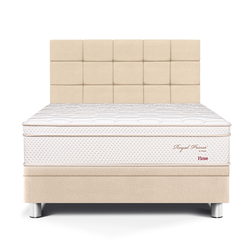 DORMITORIO BOXET PARAISO ROYAL PRINCE FIRME QUEEN + 2 ALMOHADAS VISCOELÁSTICAS - 1