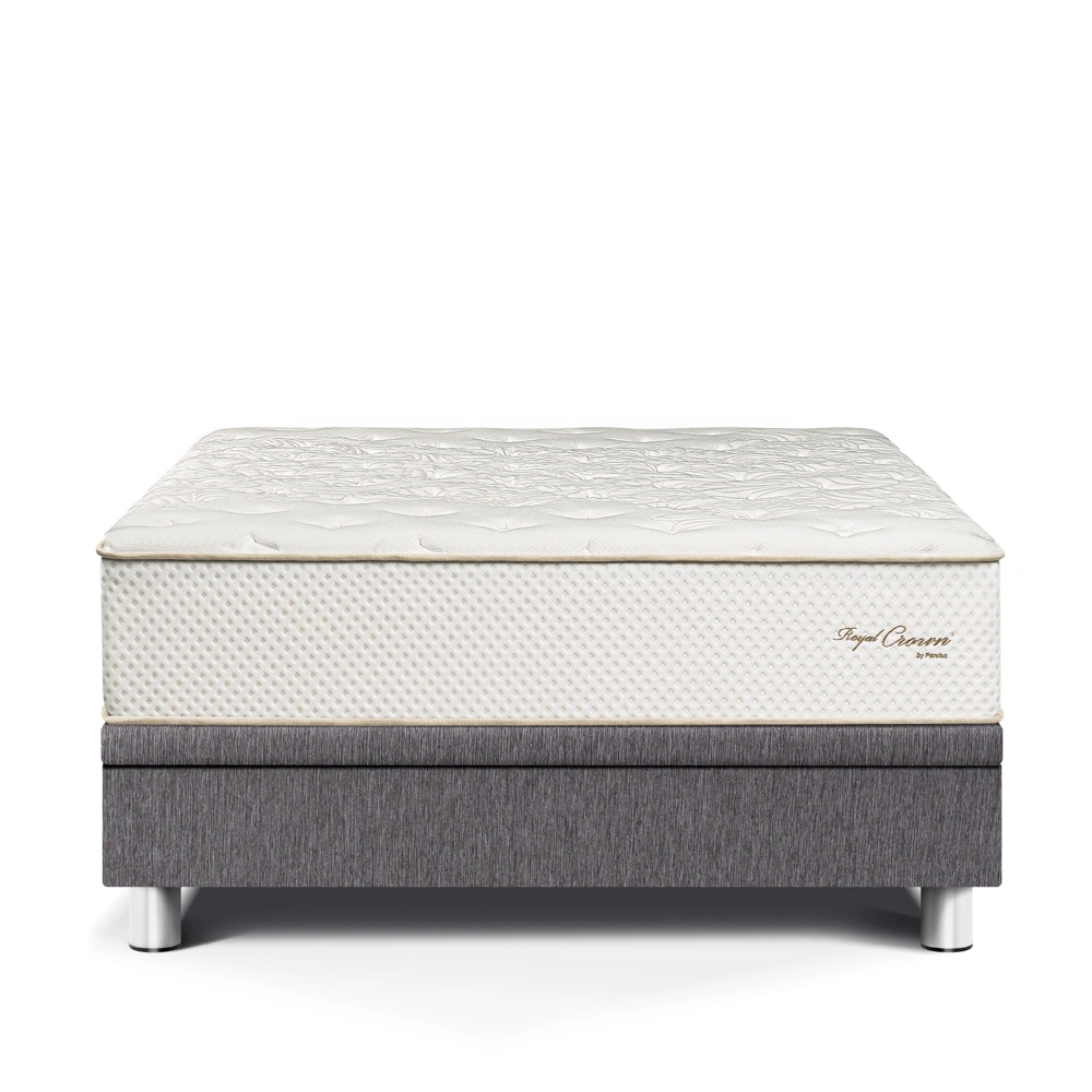 CAMA BOXET PARAISO ROYAL CROWN 1.5 PLAZAS GRIS + 1 ALMOHADA VISCOELÁSTICA - 2