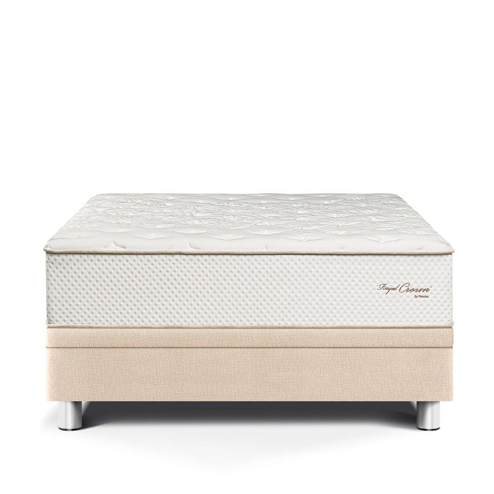 CAMA BOXET PARAISO ROYAL CROWN QUEEN CHAMPAGNE + 2 ALMOHADAS VISCOELÁSTICAS - 2