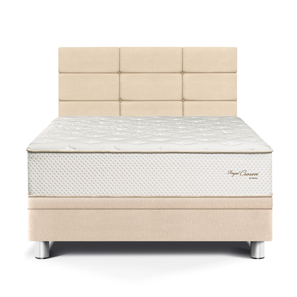 DORMITORIO BOXET PARAÍSO ROYAL CROWN BLOCKS 1.5 PLAZAS CHAMPAGNE + 1 ALMOHADA VISCOELÁSTICA - 1