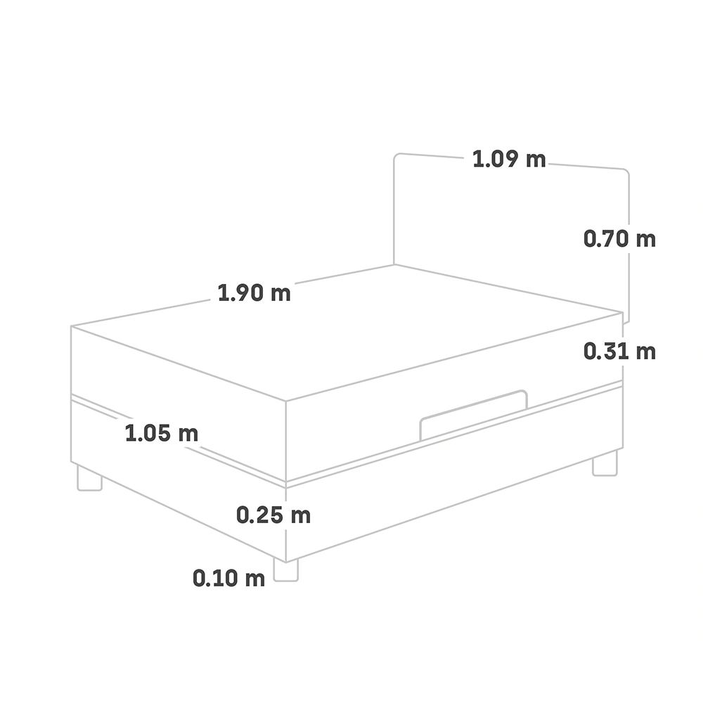 DORMITORIO BOXET PARAÍSO ROYAL CROWN BLOCKS 1.5 PLAZAS CHOCOLATE + 1 ALMOHADA VISCOELÁSTICA - 8