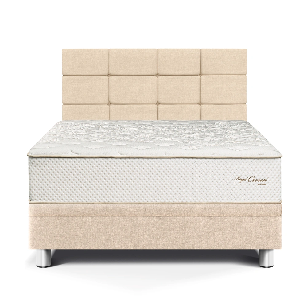 DORMITORIO BOXET PARAÍSO ROYAL CROWN BLOCKS 2 PLAZAS CHAMPAGNE + 2 ALMOHADAS VISCOELÁSTICAS - 1