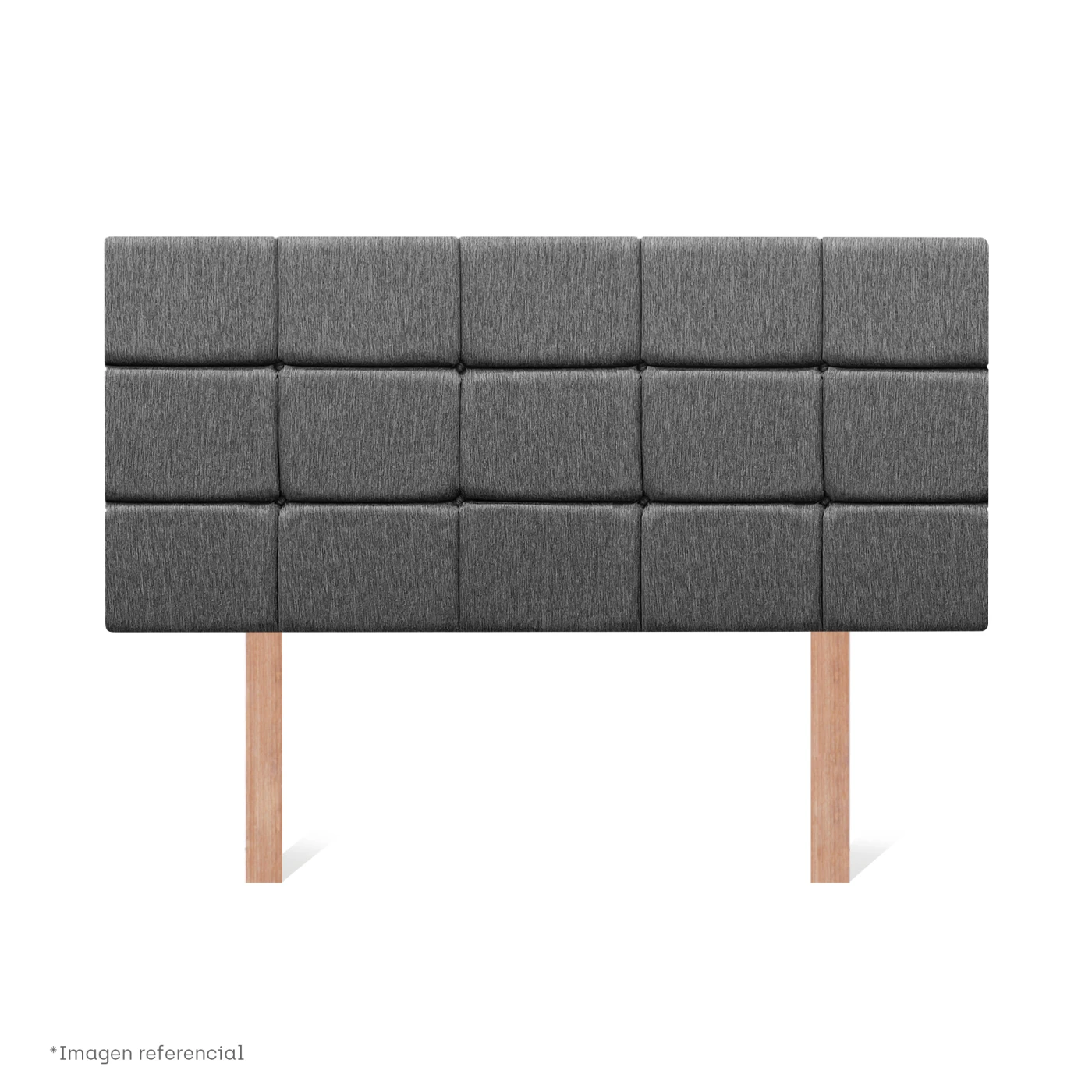 DORMITORIO BOXET PARAÍSO ROYAL CROWN BLOCKS QUEEN GRIS + 2 ALMOHADAS VISCOELÁSTICAS - 5