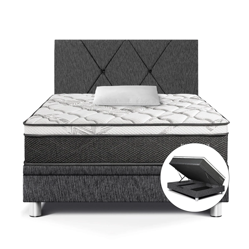 DORMITORIO BOXET PARAÍSO POCKET STAR 1.5 PLAZAS CHARCOAL - 1