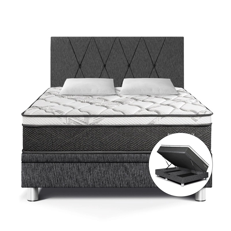 DORMITORIO BOXET PARAÍSO POCKET STAR QUEEN CHARCOAL - 1