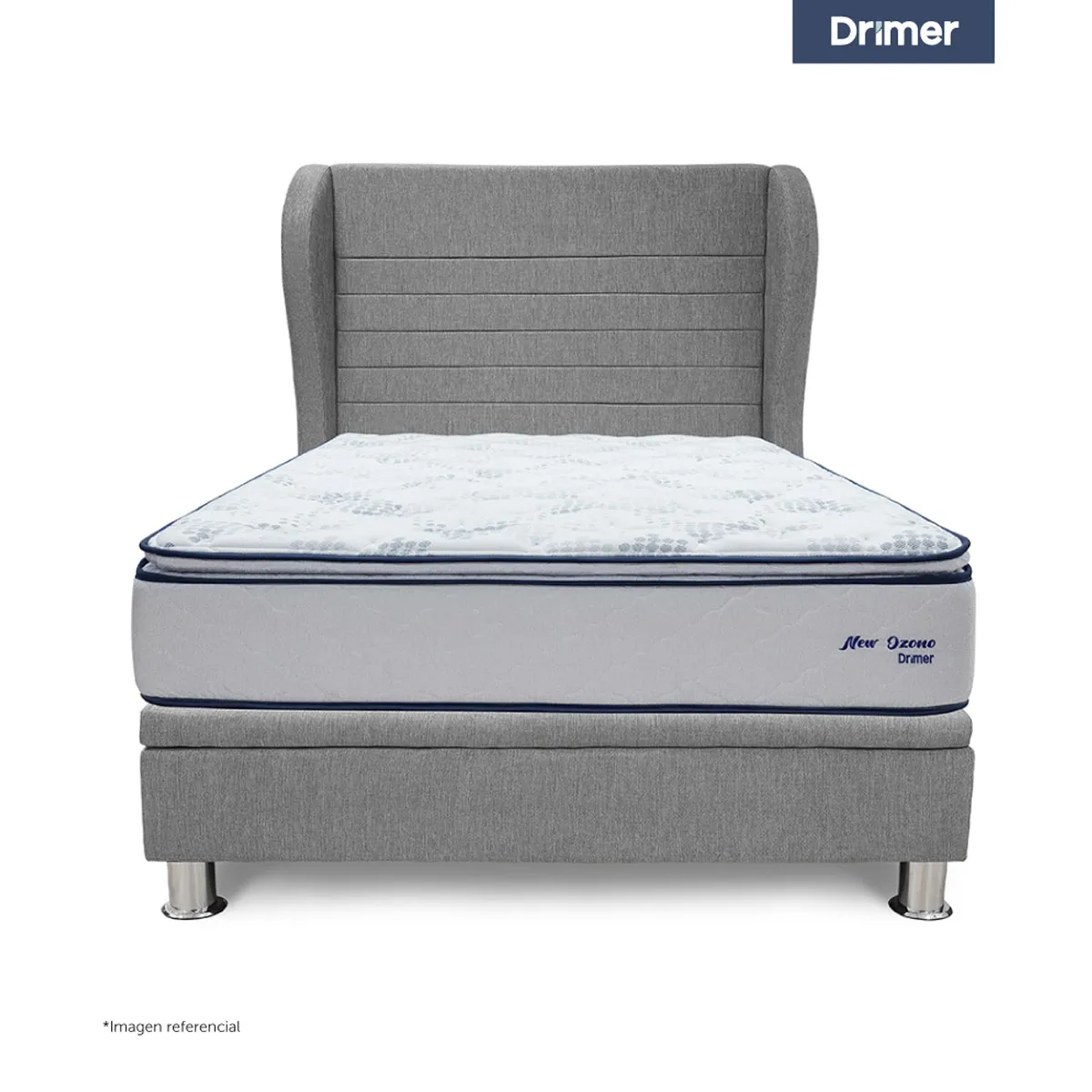 DORMITORIO BOXET DRIMER NEW OZONO 2 PLAZAS GRIS - 1