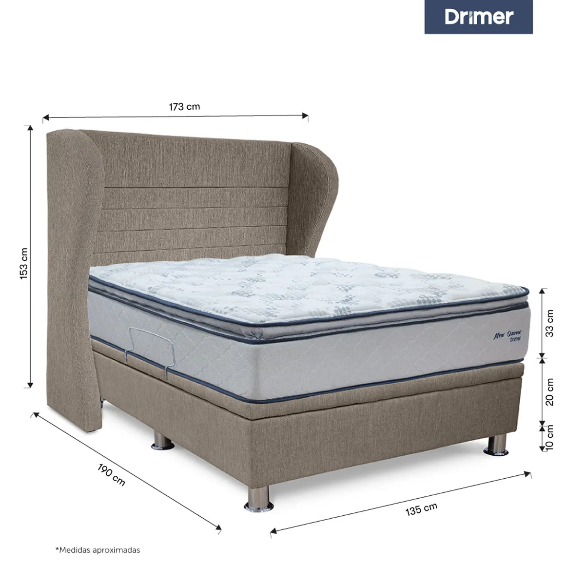 DORMITORIO BOXET DRIMER NEW OZONO QUEEN BEIGE - 3