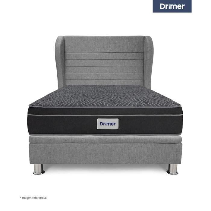 DORMITORIO BOXET DRIMER VENTUS QUEEN CABECERA BRETANNA GRIS PLATA - 2