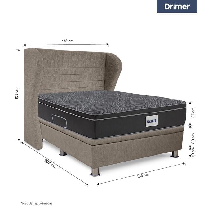 DORMITORIO BOXET DRIMER VENTUS QUEEN CABECERA BRETANNA BEIGE - 3