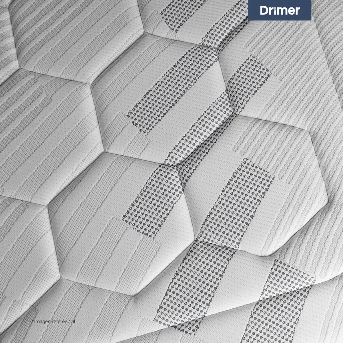 DORMITORIO BOXET DRIMER CROMOPEDIC 2 PLAZAS CABECERA BRETANNA GRIS PLATA - 5