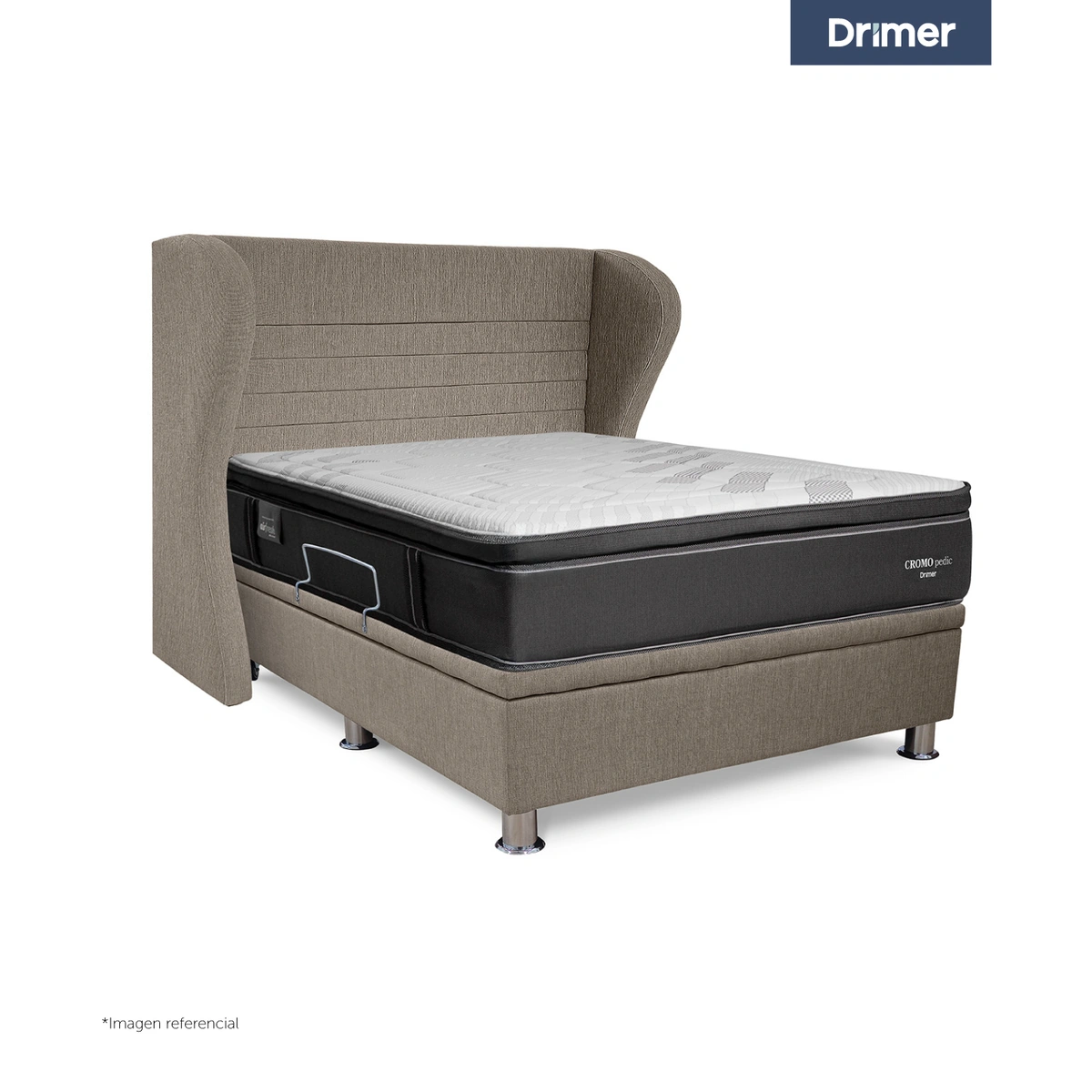 DORMITORIO BOXET DRIMER CROMOPEDIC QUEEN CABECERA BRETANNA BEIGE - 1