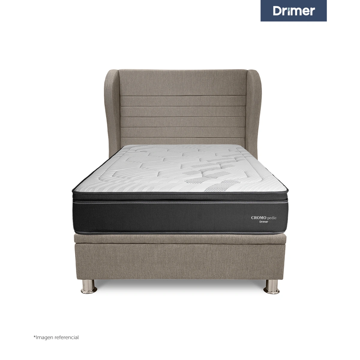 DORMITORIO BOXET DRIMER CROMOPEDIC QUEEN CABECERA BRETANNA BEIGE - 2