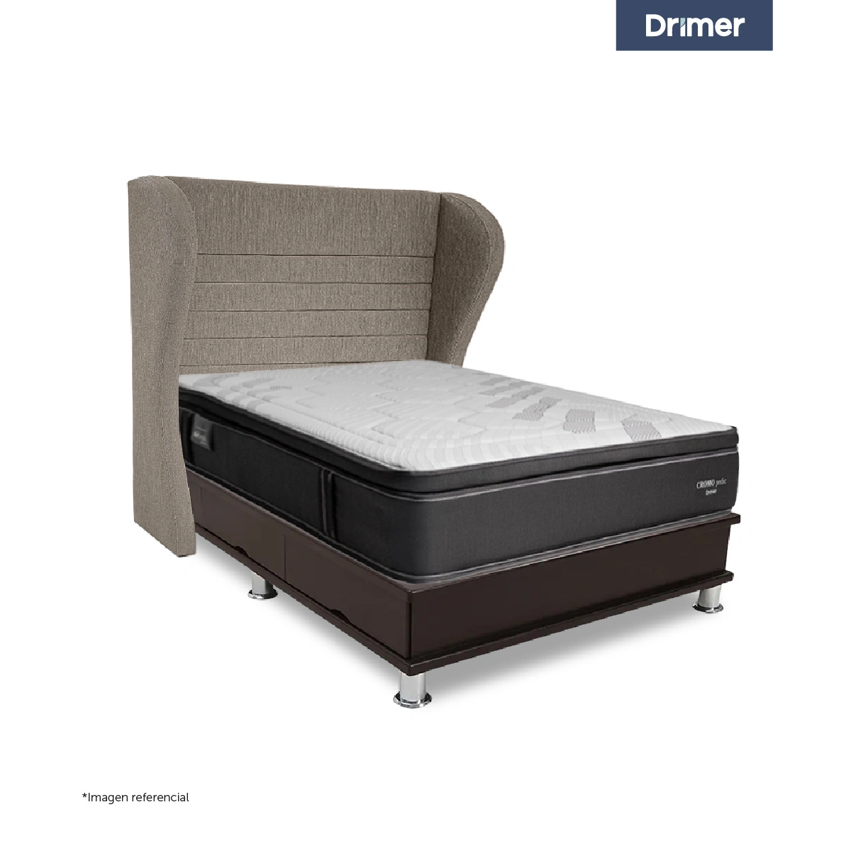 DORMITORIO OPORTO DRIMER CROMOPEDIC QUEEN BRETANNA BEIGE - 1
