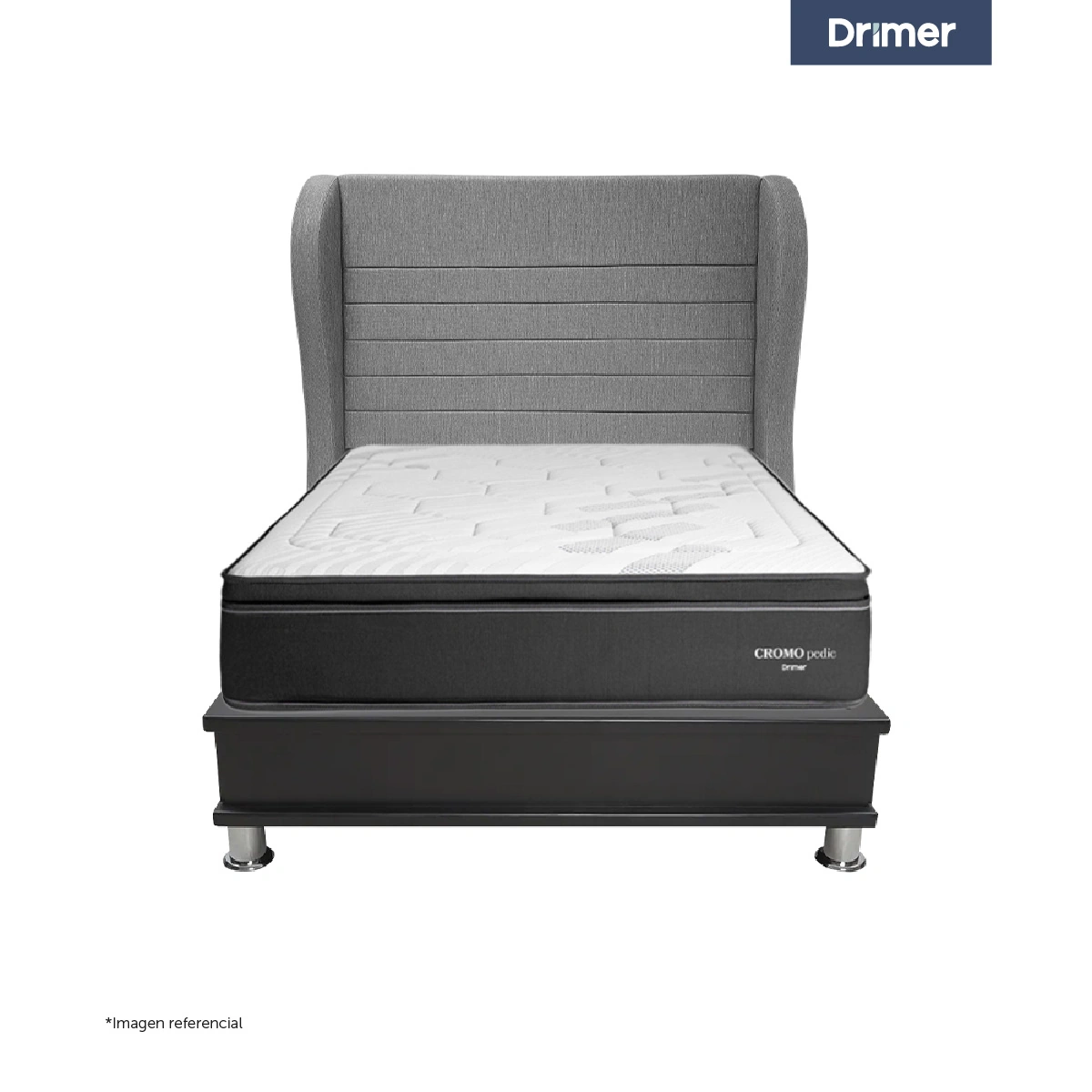 DORMITORIO CANTABRIA CROMOPEDIC KING BRETANNA GRIS PLATA - 1