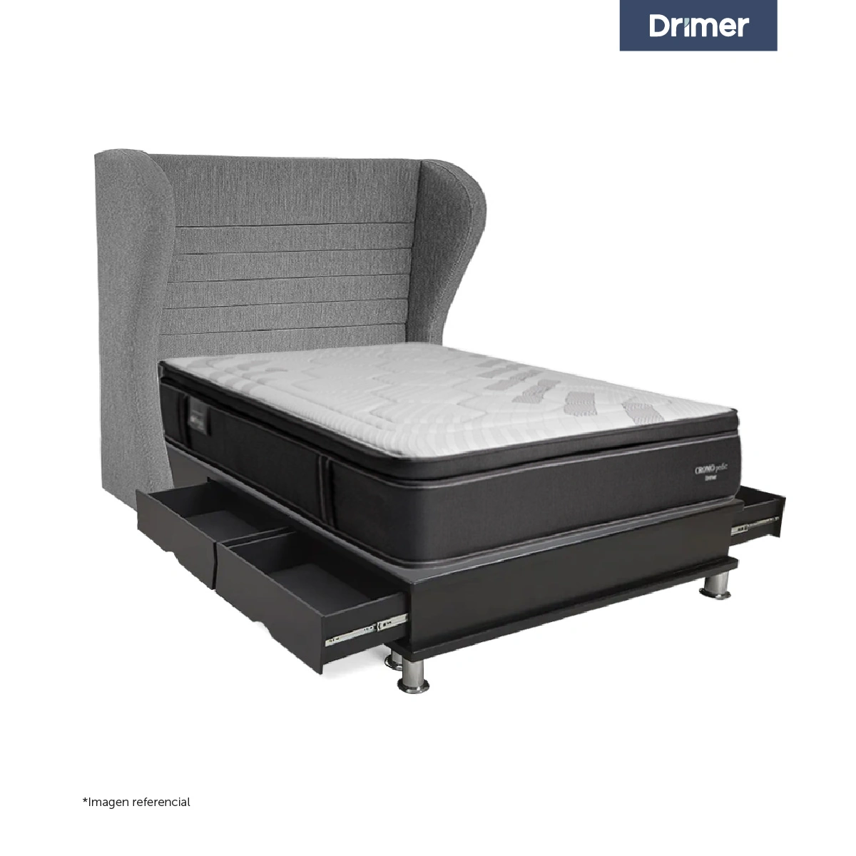 DORMITORIO CANTABRIA CROMOPEDIC KING BRETANNA GRIS PLATA - 2