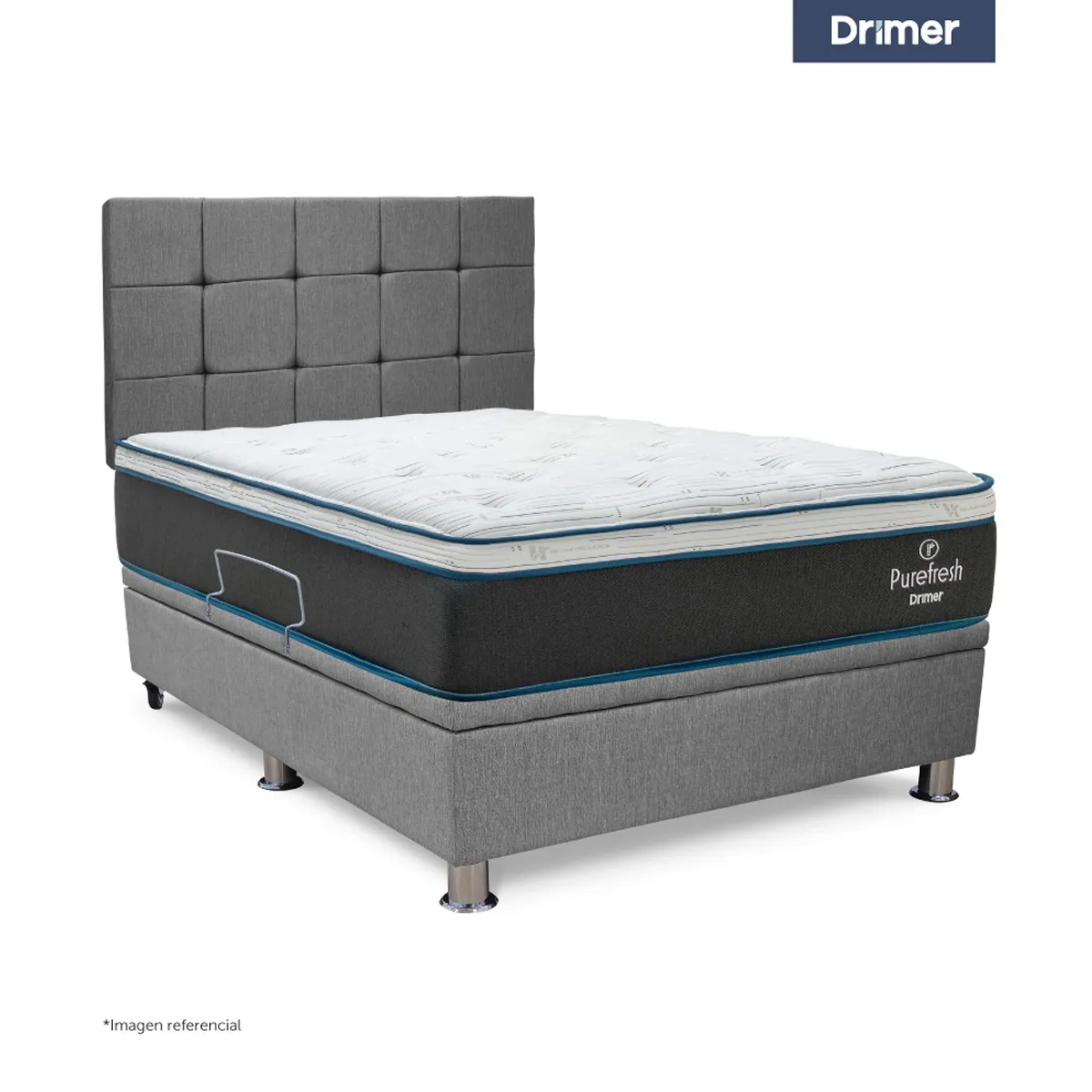 DORMITORIO BOXET DRIMER PURE FRESH QUEEN GRIS PLATA - 2