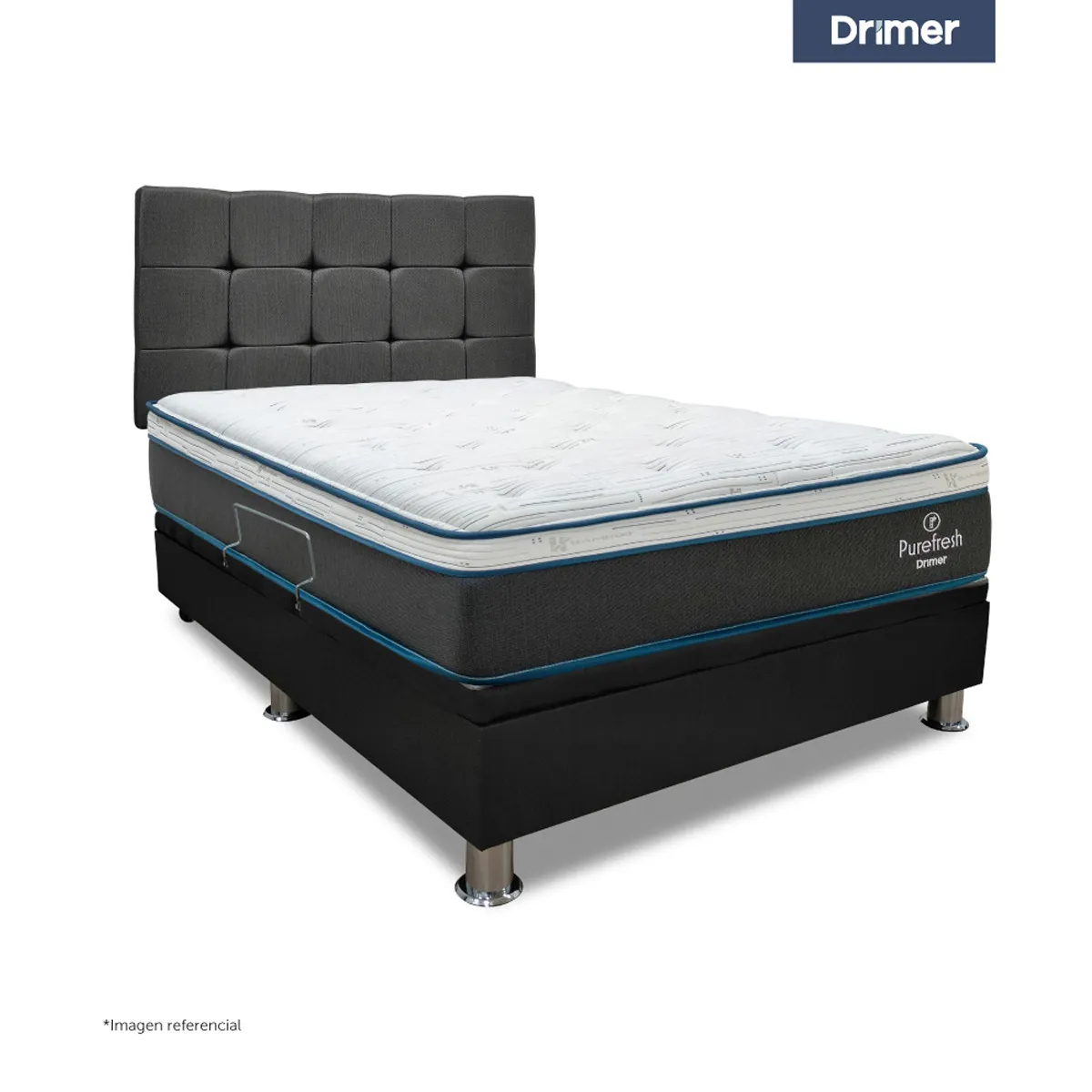 DORMITORIO BOXET DRIMER PURE FRESH 1.5 PLAZAS GRIS - 2