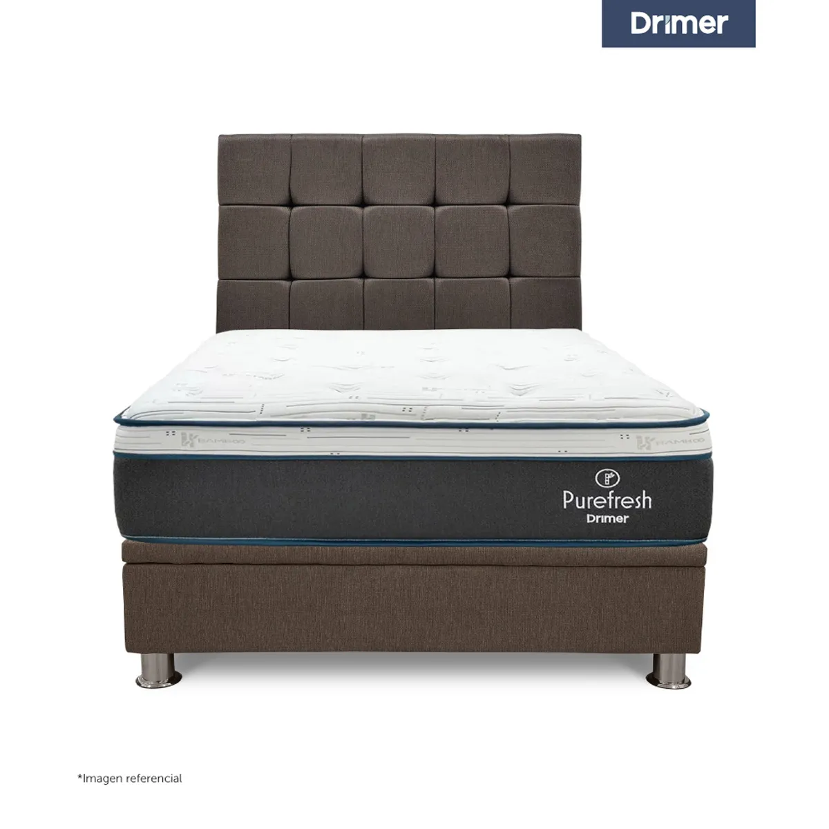 DORMITORIO BOXET DRIMER PURE FRESH 1.5 PLAZAS MARRÓN - 1