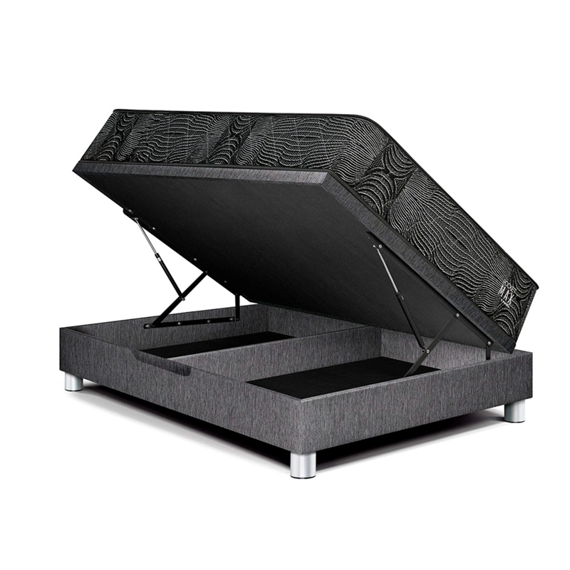DORMITORIO BOXET PARAISO POCKET MAX BLACK 1.5 PLAZAS GRIS - 2