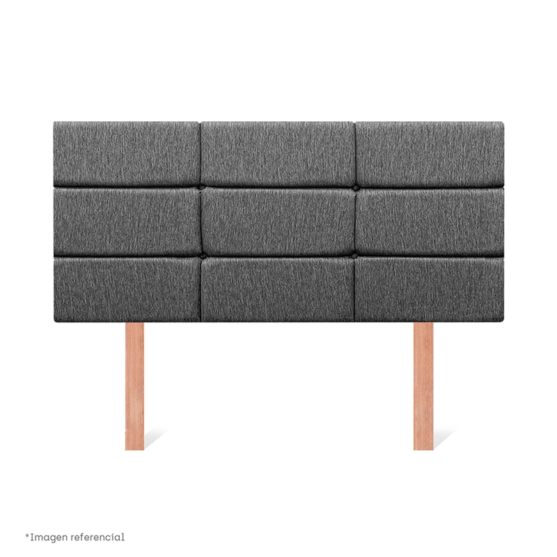 DORMITORIO BOXET PARAISO POCKET MAX BLACK 1.5 PLAZAS GRIS - 5