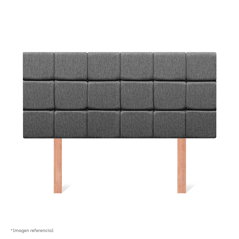 DORMITORIO BOXET PARAISO POCKET MAX BLACK QUEEN GRIS - 5