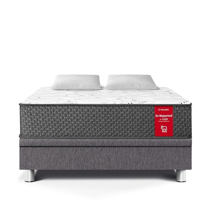 CAMA BOXET PARAISO SU MAJESTAD 2 PLAZAS GRIS - 2