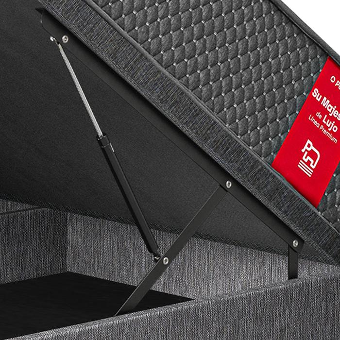 CAMA BOXET PARAISO SU MAJESTAD 2 PLAZAS GRIS - 4