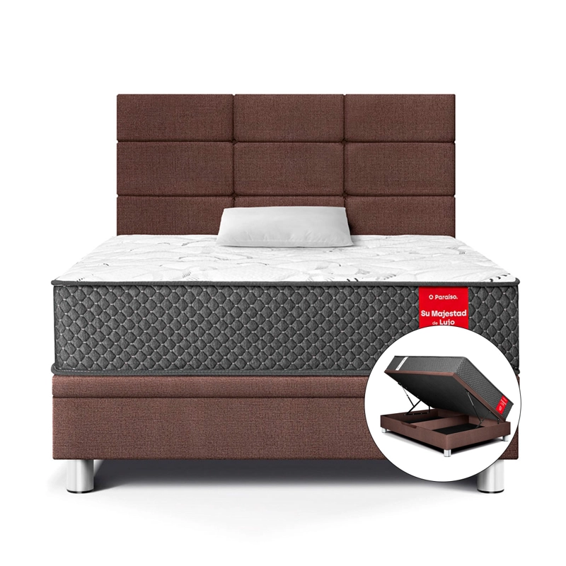 JUEGO DE DORMITORIO BOXET PARAISO SU MAJESTAD 1.5 PLAZAS CHOCOLATE - 1