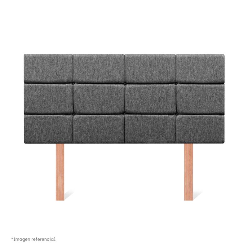 JUEGO DE DORMITORIO BOXET PARAISO SU MAJESTAD 2 PLAZAS GRIS - 5