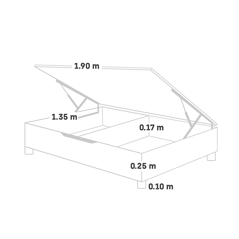 JUEGO DE DORMITORIO BOXET PARAISO SU MAJESTAD 2 PLAZAS GRIS - 7