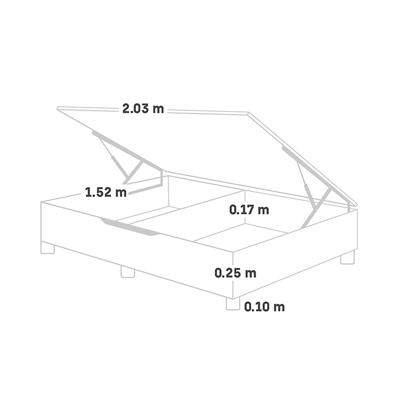 JUEGO DE DORMITORIO BOXET PARAISO SU MAJESTAD QUEEN GRIS - 7