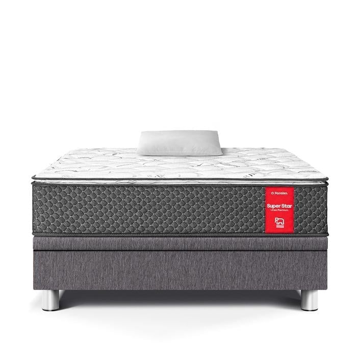 CAMA BOXET PARAISO SUPER STAR 1.5 PLAZAS GRIS - 2
