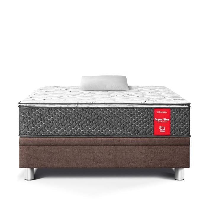 CAMA BOXET PARAISO SUPER STAR 1.5 PLAZAS CHOCOLATE - 2