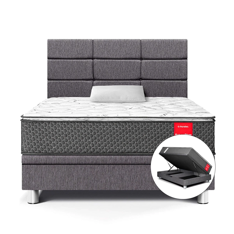 JUEGO DE DORMITORIO BOXET PARAISO SUPER STAR 1.5 PLAZAS GRIS - 1