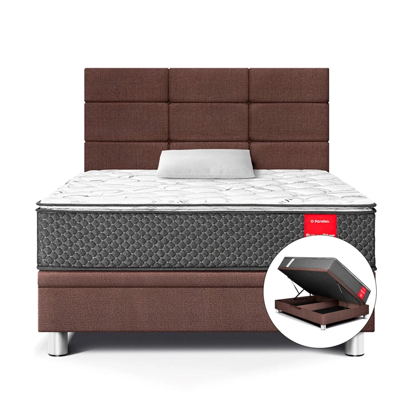JUEGO DE DORMITORIO BOXET PARAISO SUPER STAR 1.5 PLAZAS CHOCOLATE - 1