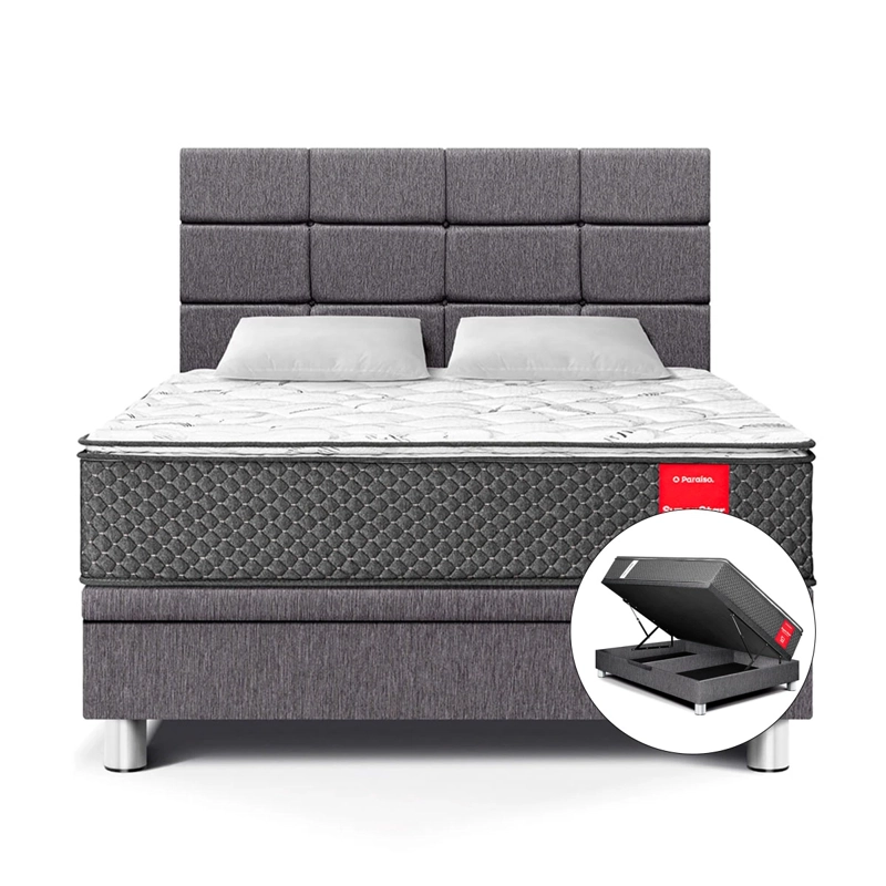 DORMITORIO BOXET PARAISO SUPER STAR 2 PLAZAS GRIS - 1