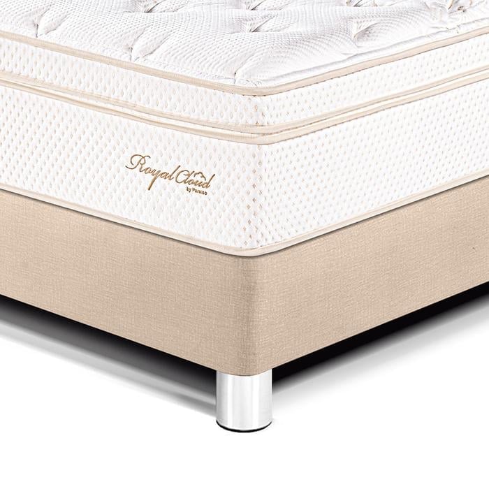 DORMITORIO PARAÍSO ROYAL CLOUD QUEEN + VELADOR CON CAJÓN CHAMPAGNE + 2 ALMOHADAS VISCOELÁSTICAS - 2