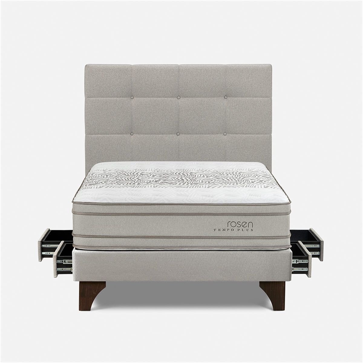 DORMITORIO CON CAJONES ROSEN TEMPO PLUS 2 PLAZAS ISSEY NIEBLA - 1