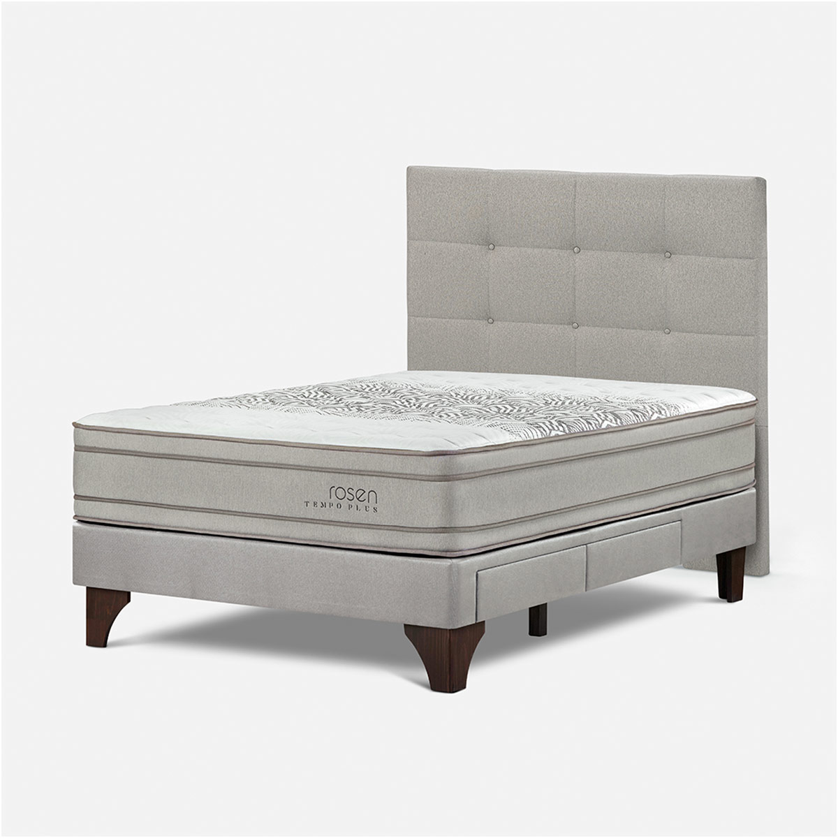 DORMITORIO CON CAJONES ROSEN TEMPO PLUS 2 PLAZAS ISSEY NIEBLA - 2