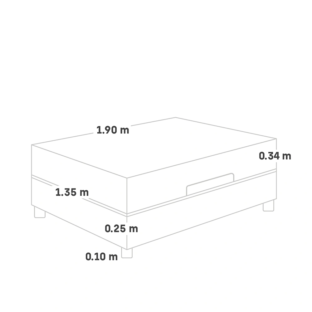 CAMA BOXET PARAÍSO ROYAL CLOUD 2 PLAZAS GRIS + 2 ALMOHADAS VISCOELÁSTICAS - 7