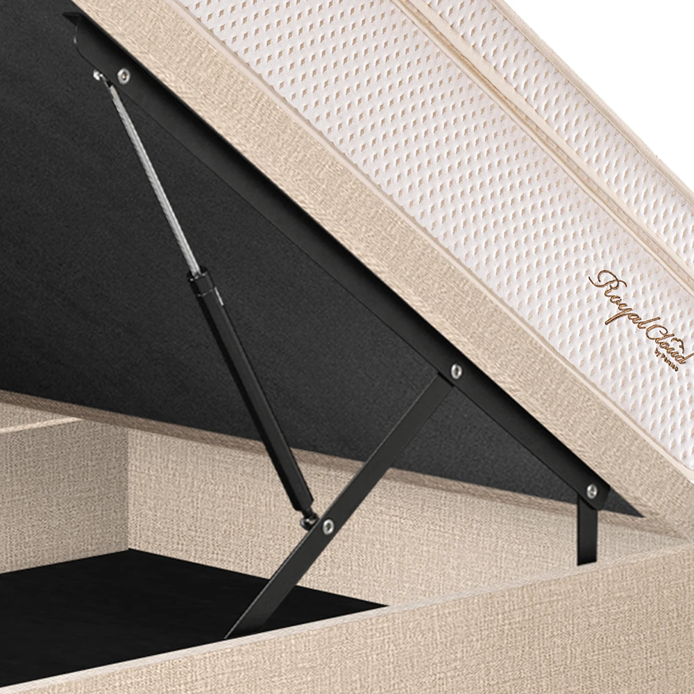 CAMA BOXET PARAÍSO ROYAL CLOUD QUEEN CHAMPAGNE + 2 ALMOHADAS VISCOELÁSTICAS - 4