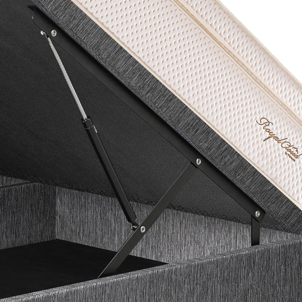 CAMA BOXET PARAÍSO ROYAL CLOUD QUEEN GRIS + 2 ALMOHADAS VISCOELÁSTICAS - 4